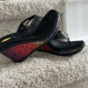 Volatile Colorful Wedge Sandals Size 8